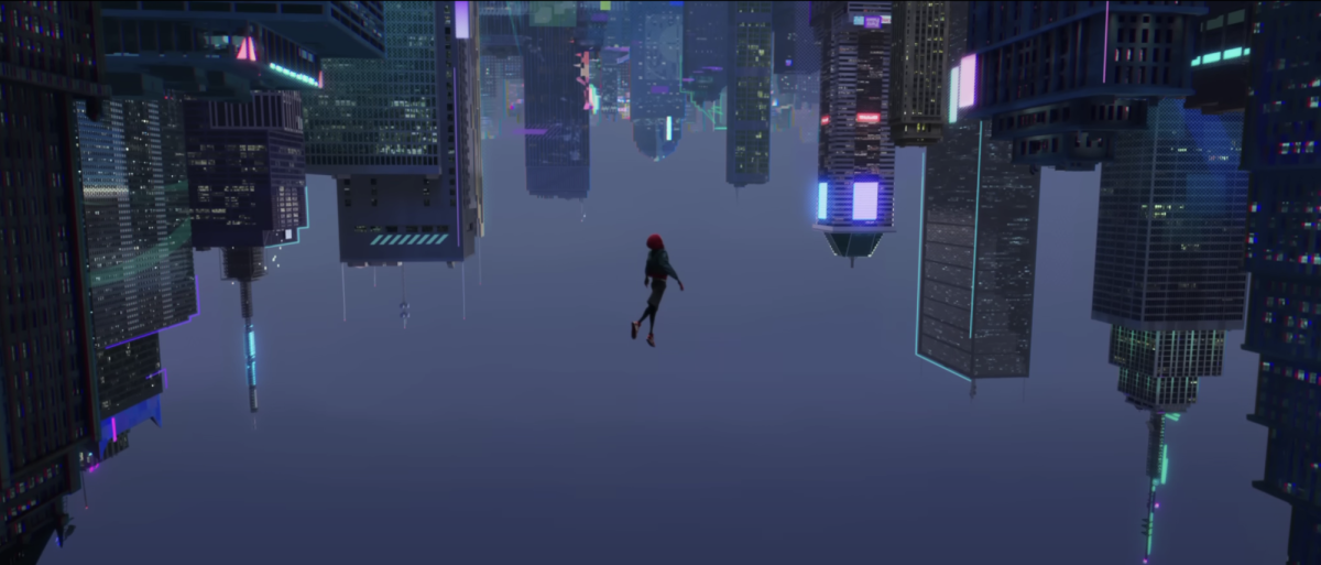 YOU CAN WEAR THE MASK. Miles always believed that there was only ONE Spider-Man, but it turned out that there were 5 other Spider-People from 5 other universes; and now they have ended up in Miles’s universe. (Screencapture from Sony Pictures Official Trailer)