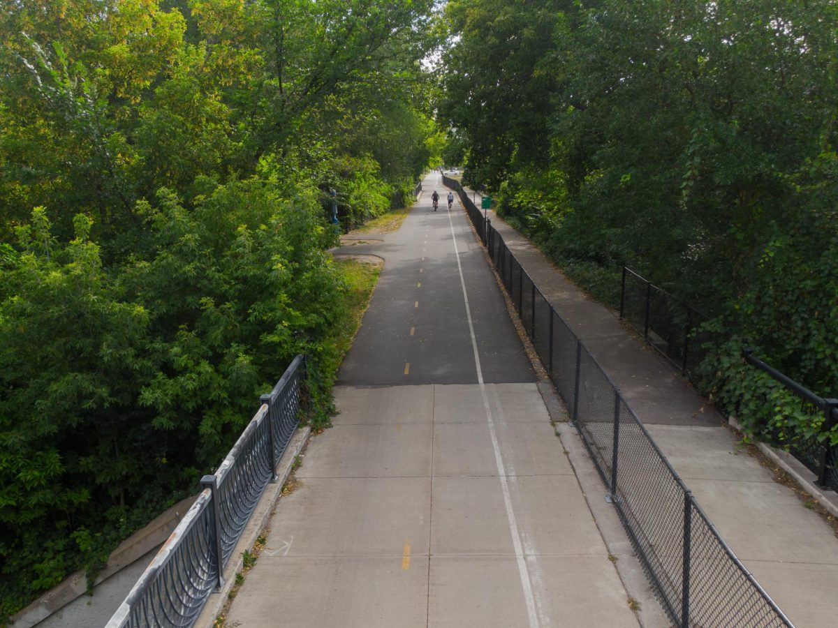 PARK WITHIN THE CITY. The Greenway is a bike path that starts in Minneapolis at the Mississippi, and goes all the way out to Lake Minnetonka. The path is surrounded by greenery despite going through Central Minneapolis.