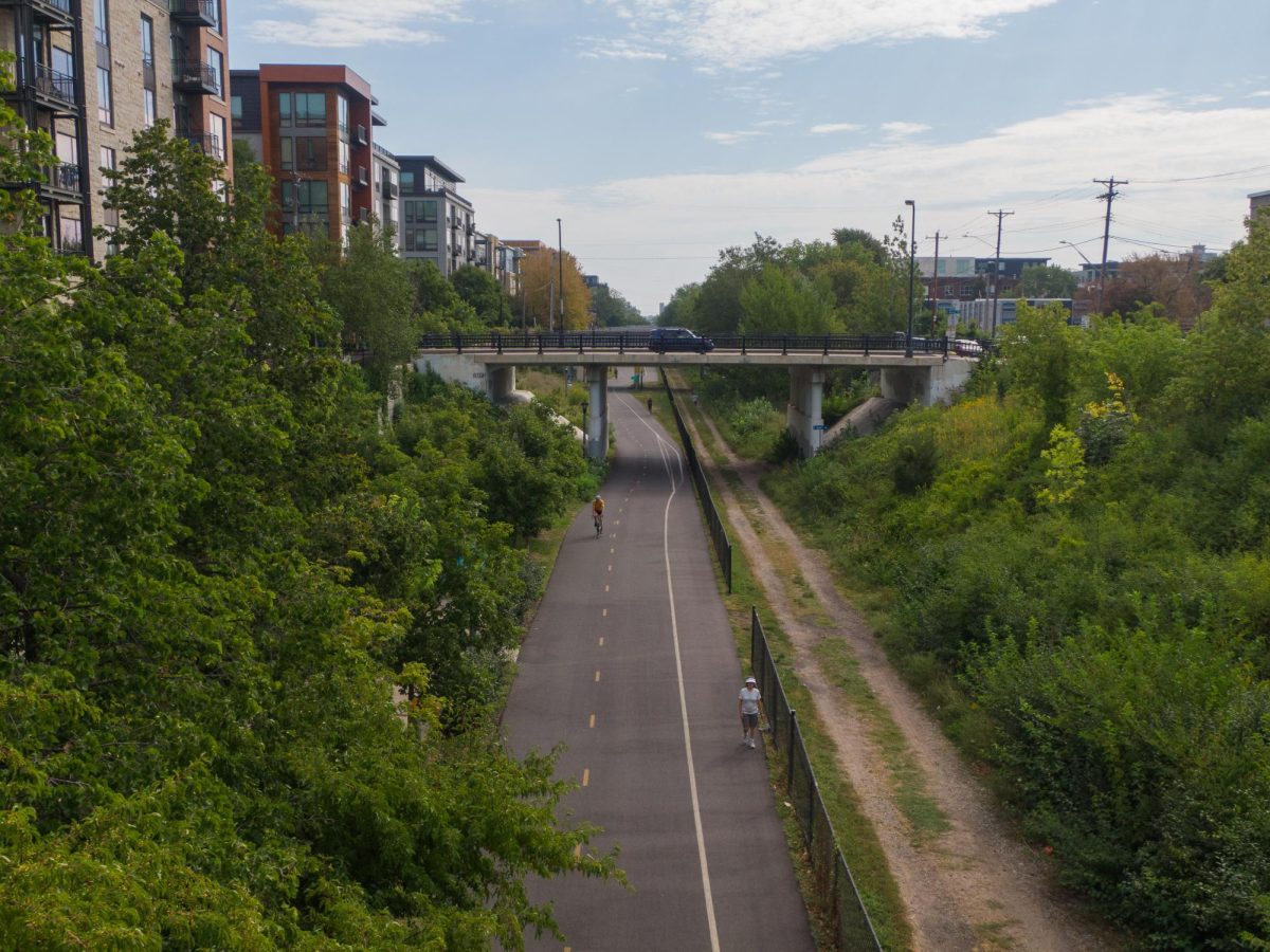 PARK WITHIN THE CITY. The Greenway is a bike path that starts in Minneapolis at the Mississippi, and goes all the way out to Lake Minnetonka. The path is surrounded by greenery despite going through Central Minneapolis.