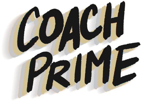 PRIME TIME. Deion Sanders more famously known for his unique nickname “Coach Prime” after his prime coaching and primed players. Junior Ezra Straub said, “He knows what he’s doing.” ILLUSTRATION: Annika Kim