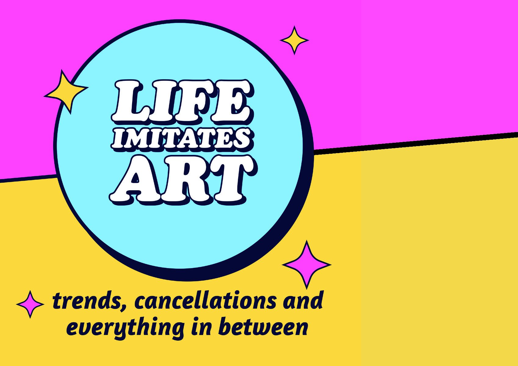 LIFE IMITATES ART is a monthly arts opinion column written by The Rubicon opinions editor Eliza Farley. (Illustration created using Adobe Express)