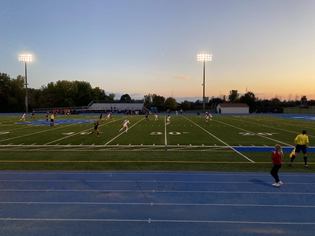 DEFENSE. Minnehaha moves the ball down the field as SPA attempts to quickly reconfigure and defend.