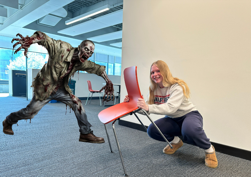 FIGHT OR FLIGHT. "If I can bring anyone on a zombie apocalypse, I would bring Hulk because he is big, and sophomore Lucia Gonzalez for entertainment. Lastly, I would bring Olaf because he will cheer me on," sophomore Evy Sachs said.