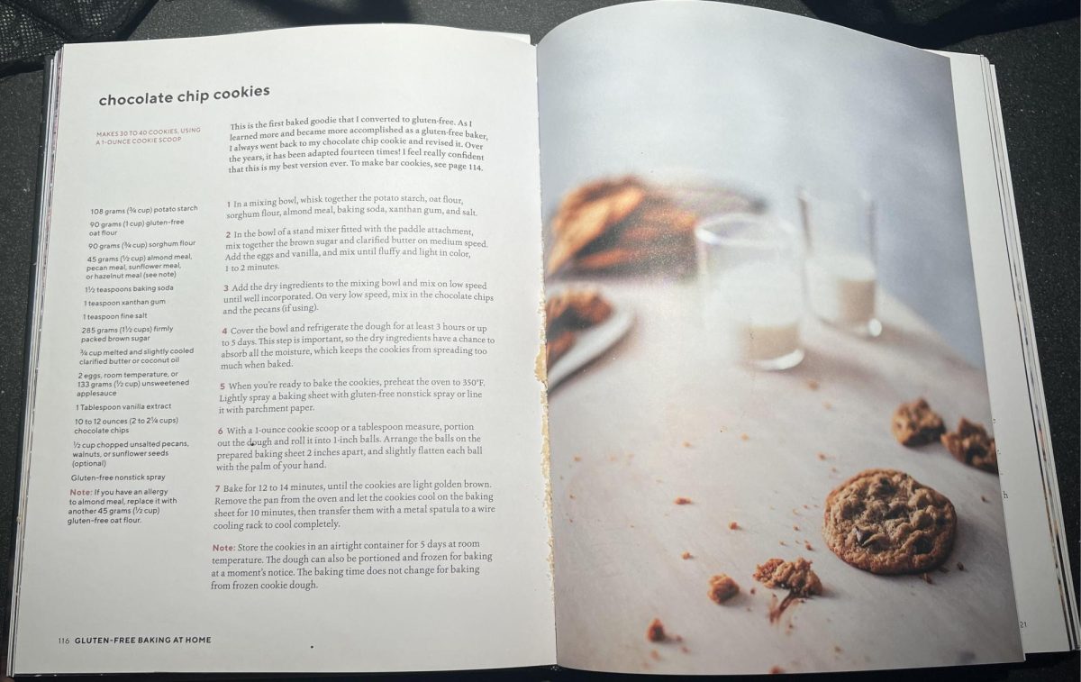 SWEET TOOTH. One of Leatham's favorite desserts to bake is chocolate chip cookies. This one is straight out of her cookbook. "I'd say [one of my favorite things to bake] is cookies," said Leatham.  (Photo submitted by Audrey Leatham)
