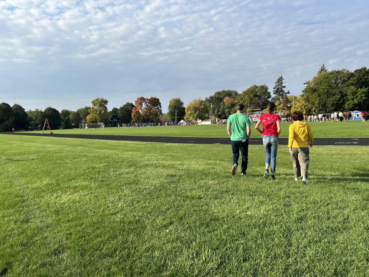 Students across all grade levels showed up to school today wearing one of four colors, building community and radiating school pride.