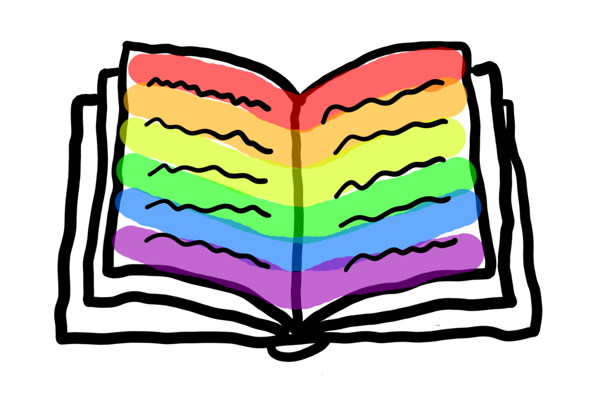 READING+ABOUT+PRIDE.+There+has+been+a+display+of+LGBT+centered+book+and+authors+the+SPA+library.+
