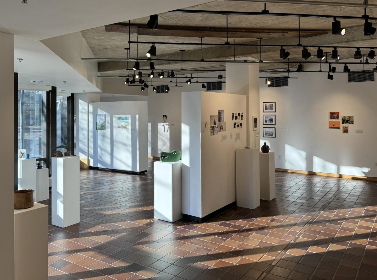 AMAZING LIGHTING. Plentiful natural lighting, as well as customizable overhead lighting, makes the gallery a good spot for viewing artwork.