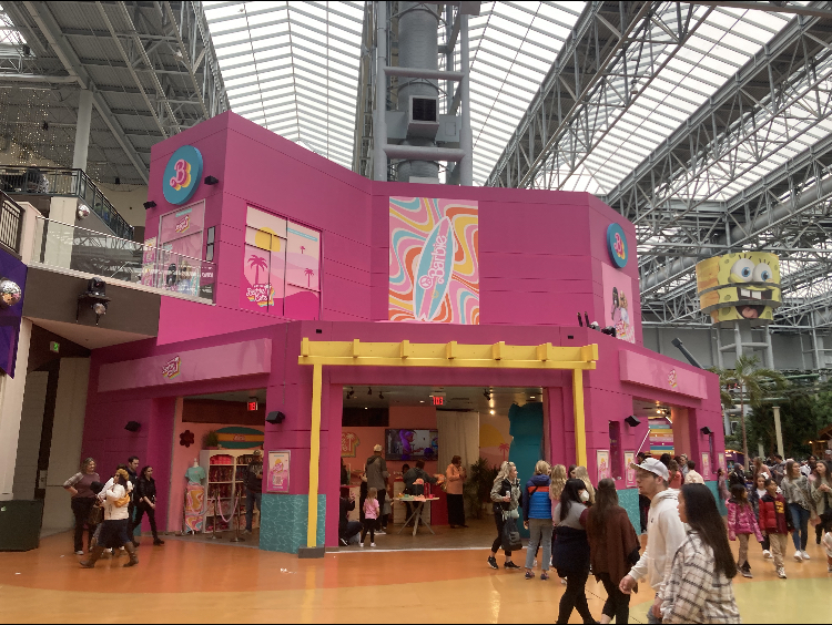 PINK EVERYTHING. The Malibu Barbie café, with a similar intention as the movie, guides visitors into a Barbie dollhouse.