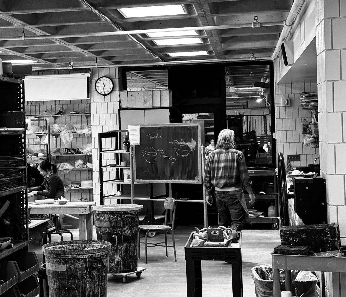 IN THE STUDIO. A picture taken mid ceramics class, showing the action happening during class.