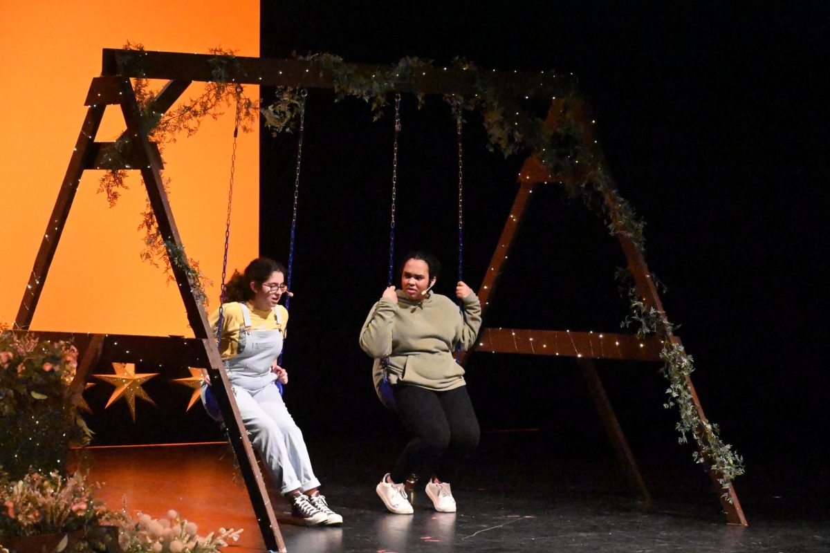 SWING AND SING. Charlie (Frances Matthews) and Evelyn (Violet Pitcher) played their comic lines well, and they had a pleasant chemistry that made their friendship seem authentic. In particular, Charlie’s frantic hand-waving to try and get strangers’ attention garnered well-earned laughs.