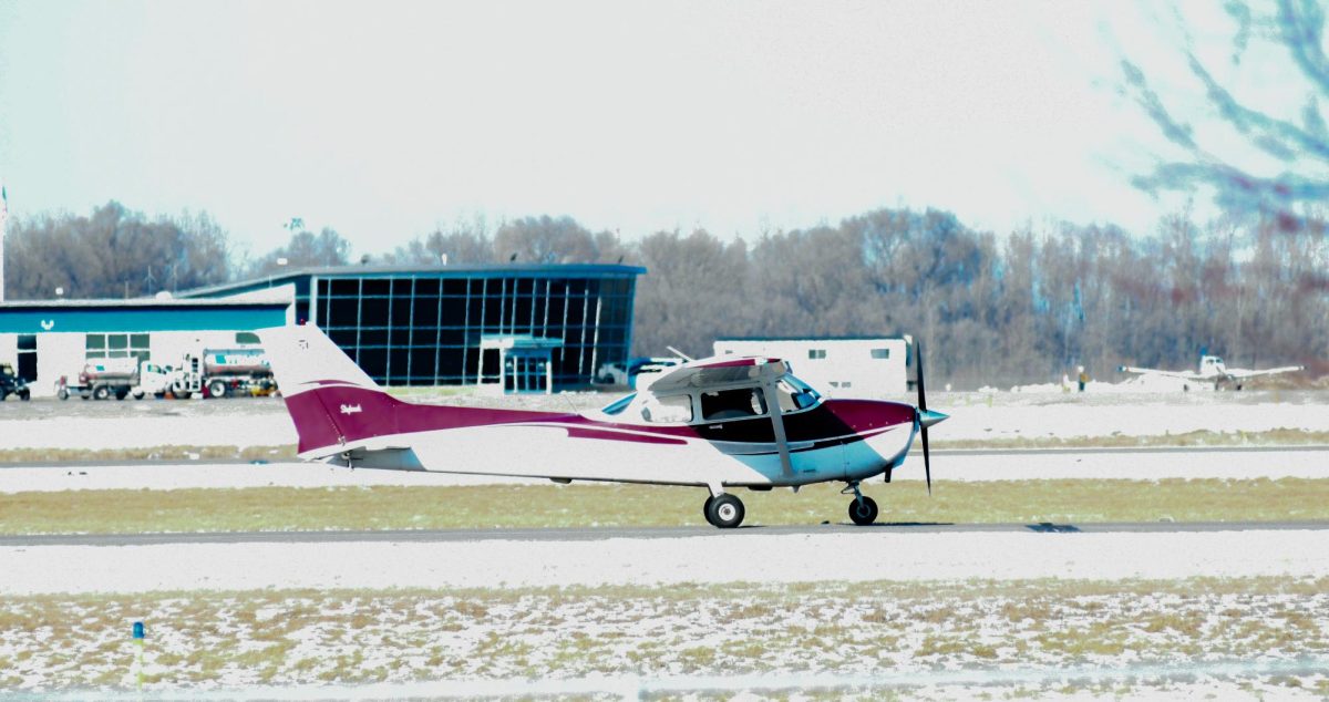 Sophomore James Welsh flying with his instructor at Anoka County-Blaine Airport.