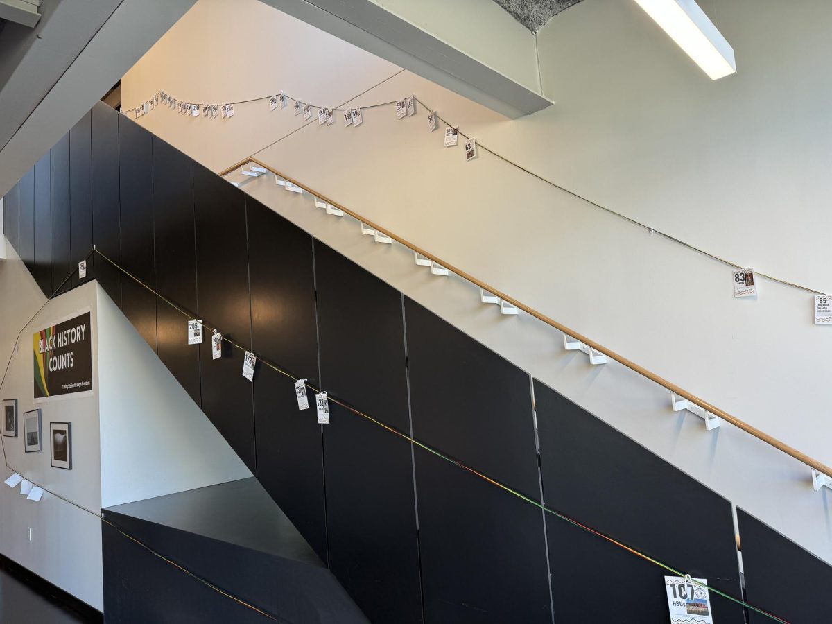 STORIES THROUGH NUMBERS. The slogan of the art project, "Telling Stories Through Numbers" refers to telling stories of figures in black history through statistics.