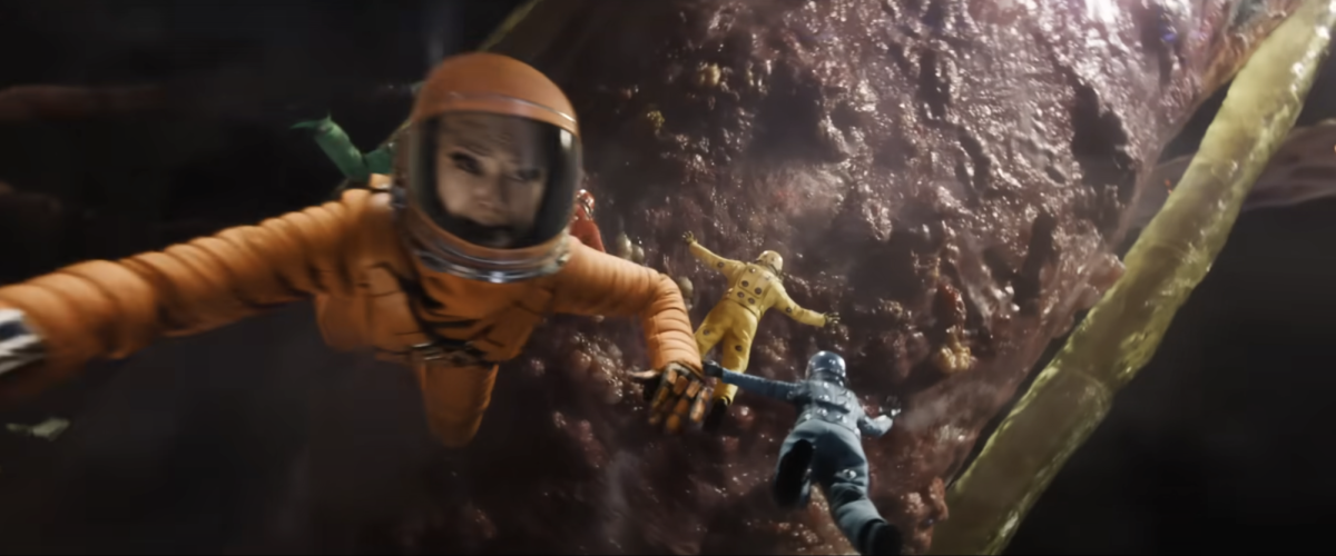 NEW LOOK. After the loss of Gamora in Infinity War, the guardians gain two new members: Cosmo and Kraglin. (Screenshot from Marvel Entertainment Official Movie Trailer)