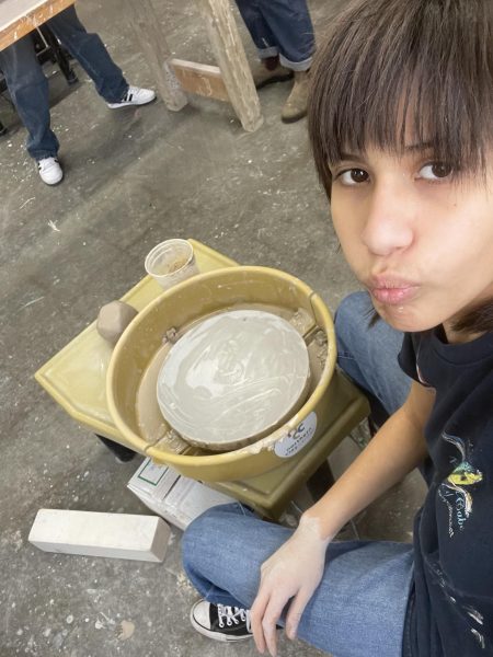 GETTING MESSY. Barrera loves ceramics for its messy nature, which allows them to fully let go and express their creativity. (Submitted Photo: Florence Barrera)