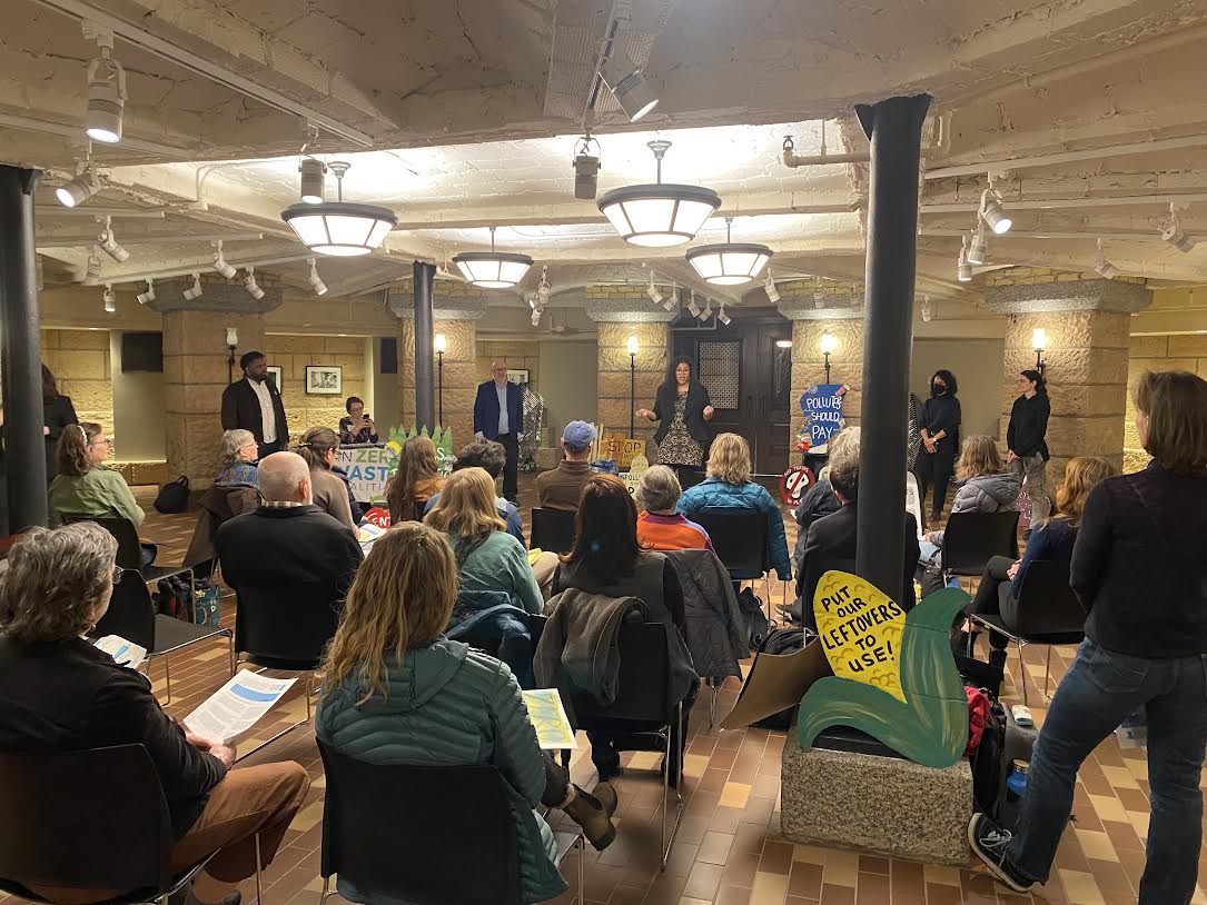 ALL TOGETHER NOW. Speakers, activists, and interested individuals alike gathered in the Capitol's basement to discuss the plastic use problem and what Minnesotans need to know about waste.
(Submitted photo: Evan Morris)