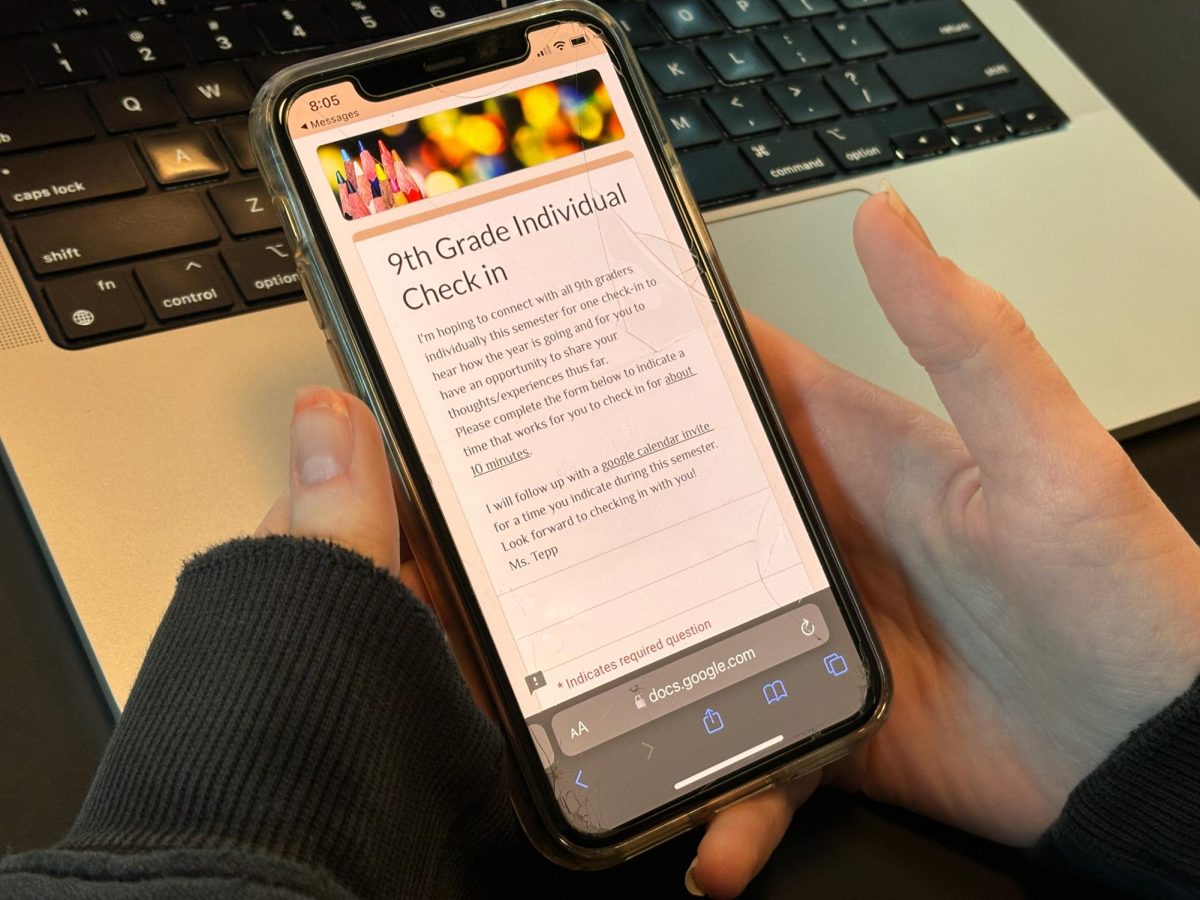 LET'S CHAT. Dean of Students Stacy Tepp has asked all freshman students to meet with her for individual check-ins in semester two. They have discussed challenges and successes from ninth-grade, as well as goals for the future.