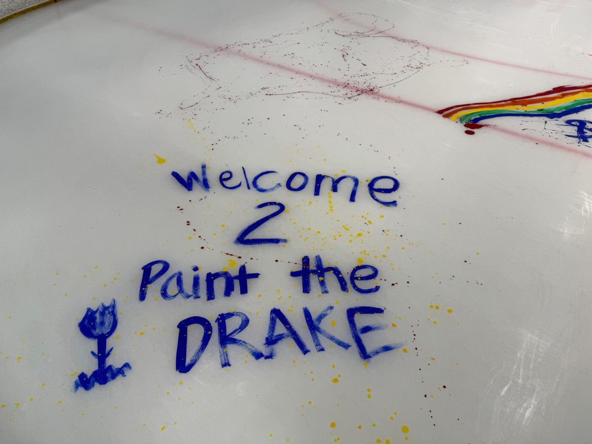 PAINT THE DRAKE. On March 4th, the Paint the Ice event took place in the Drake Arena, following the end of the hockey season.