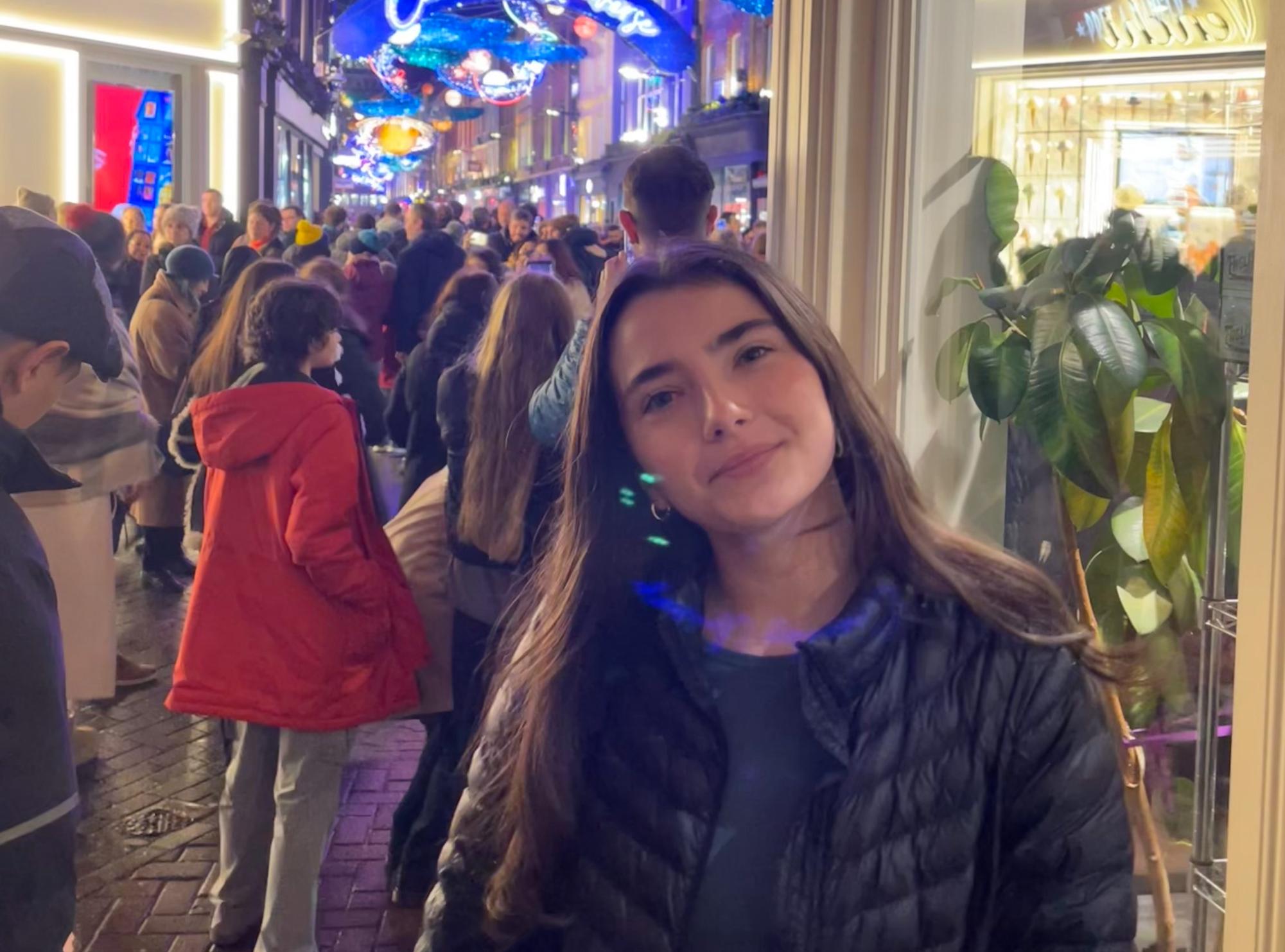 PLOEN ABROAD. Senior Poppy Ploen spends a night of her vacation in the streets of London. (Submitted by Poppy Ploen)