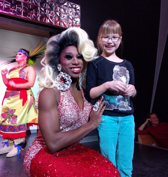 THE PRINCESS AND THE QUEEN. Then eight year old Taryn Karasti spends her brunch with drag queens and amazing food at Lush. Karasti poses for a photo with drag queen Kamari Williams. 
(Submitted Photo: Taryn Karasti)