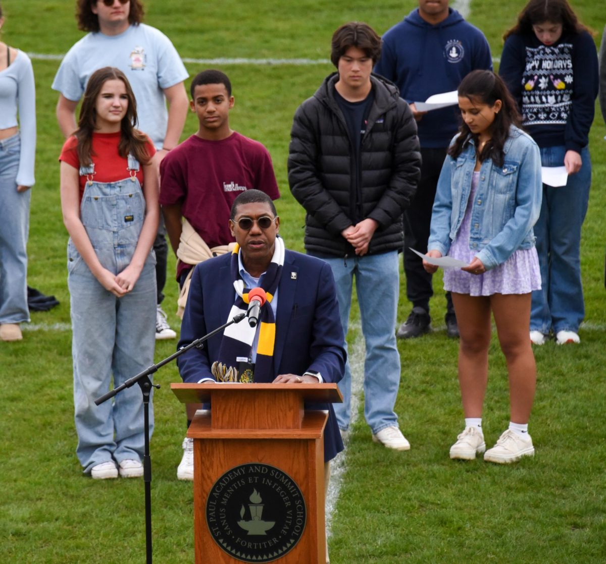 Photo of the all school assembly on 4/23/24