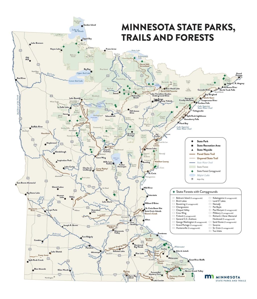 WALKING ROUTES. Walking for an hour daily can boost step counts by 6,000. Sophomore Annalise Atkinson does not track her steps, but estimates she gets around 8,000 per day. “I wish I got more steps every day…I’d like to go for more walks,” she said. (Fair use image: Minnesota Department of Natural Resources)