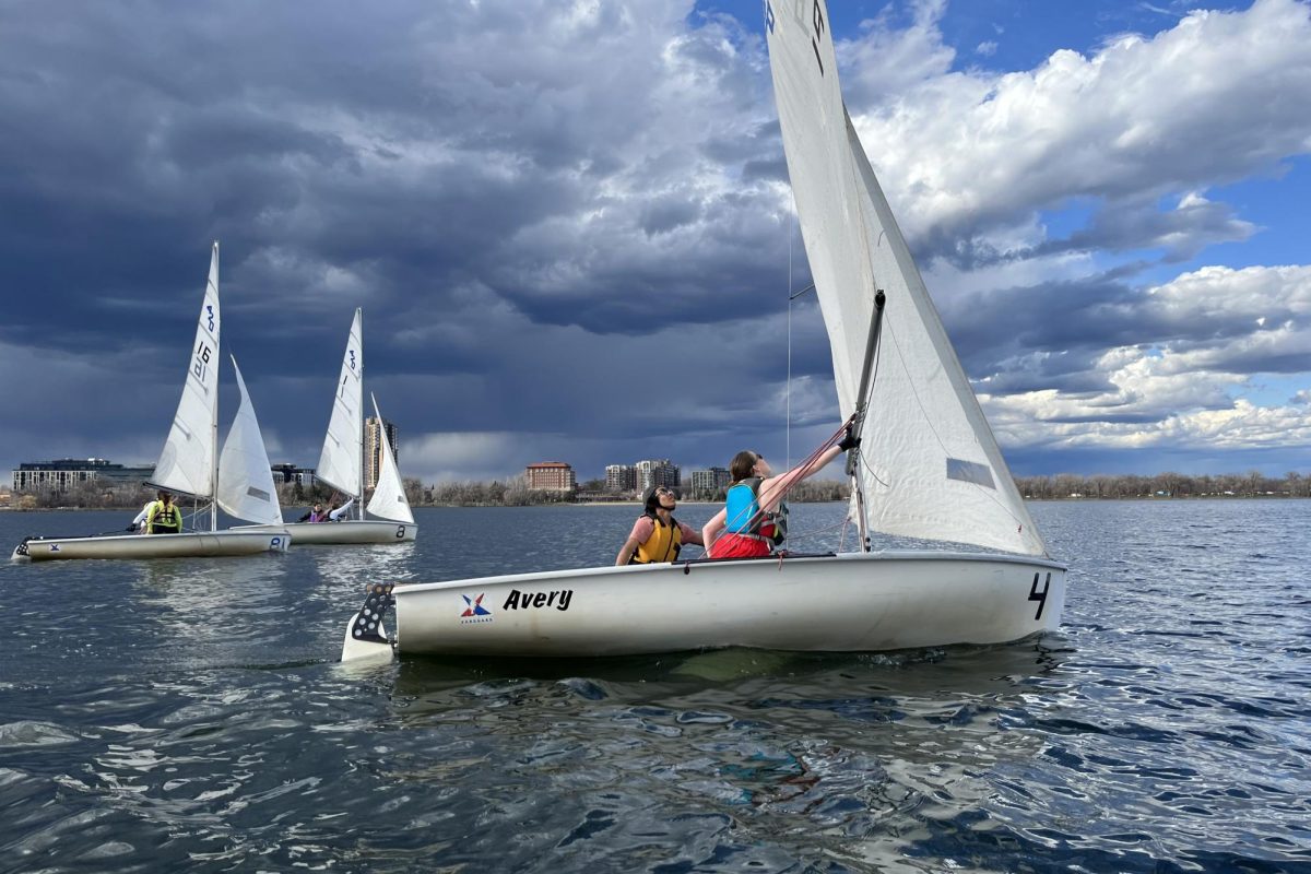 PRECISE. Talia Cairns adjusts her sail.