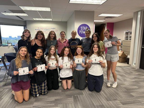 HERSPACE VOLUNTEERS. HerSpace facilitated a volunteering event with Girls on the Run Minnesota May 16. The volunteers packed bags, made team signs and more. "It was such a cool experience getting to see the headquarters and it was so fun to see everyone there," said Junior Sydney Zimmerman.
