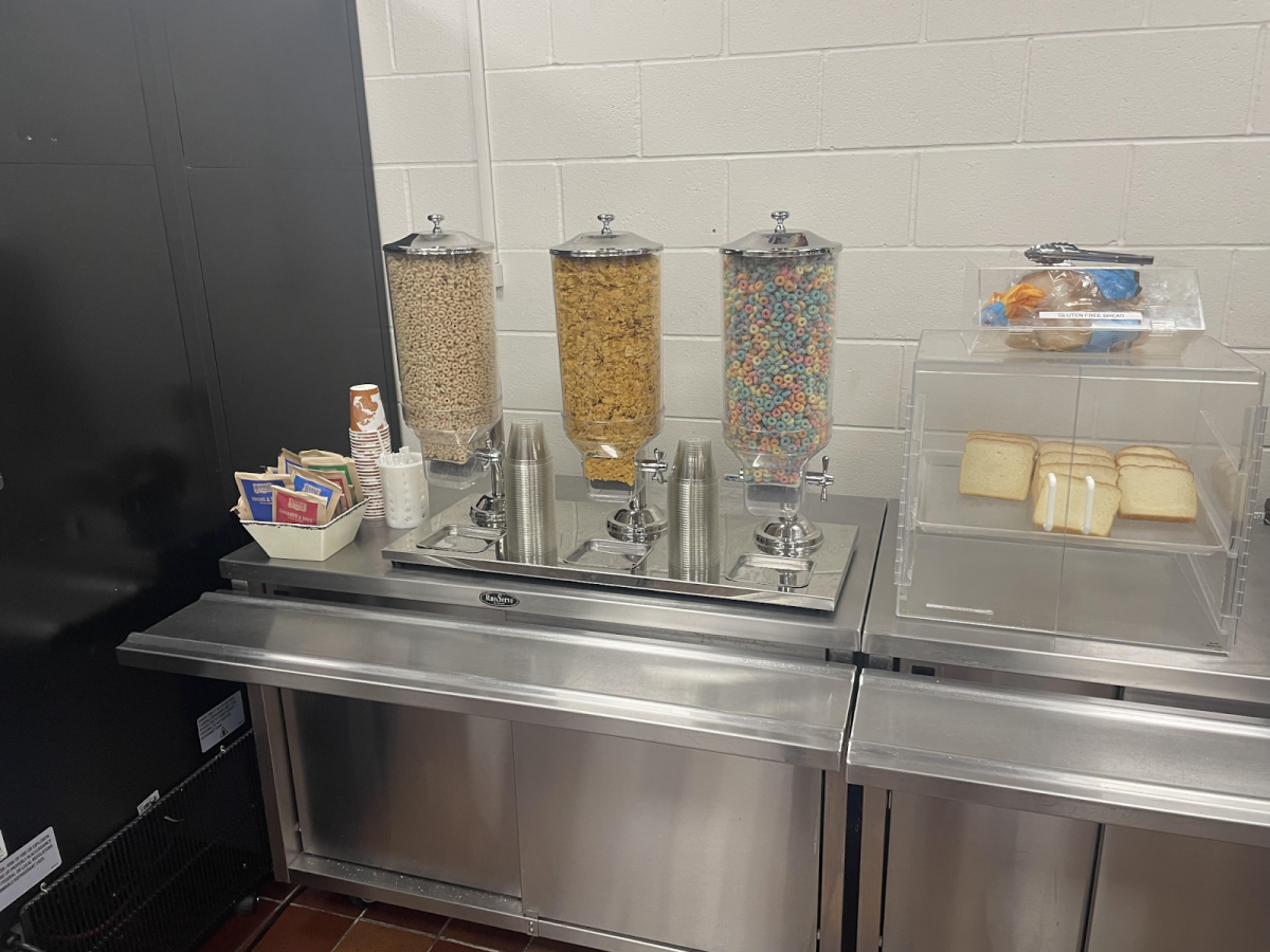 MOST IMPORTANT MEAL. Oatmeal, cereal, and toast are some of the options offered for the breakfast program in the cafeteria