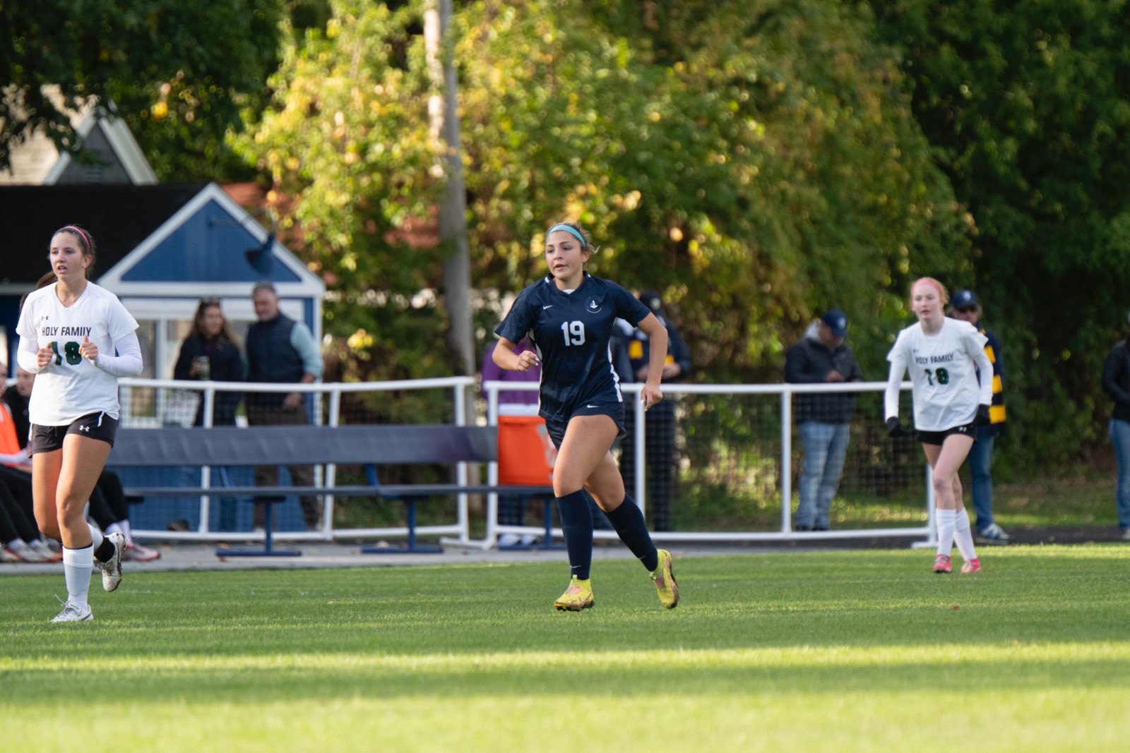 SPRINT. Junior Lucia Gonzalez races across the field toward the ball. As a first-time girls' soccer captain, Gonzalez believes that by supporting and connecting with her teammates, she can be a leader and role model. “Being a captain to me means having a genuine connection with all your teammates and helping bring people together to play and love soccer,” Gonzalez said.

Photo submitted by Lucia Gonzalez