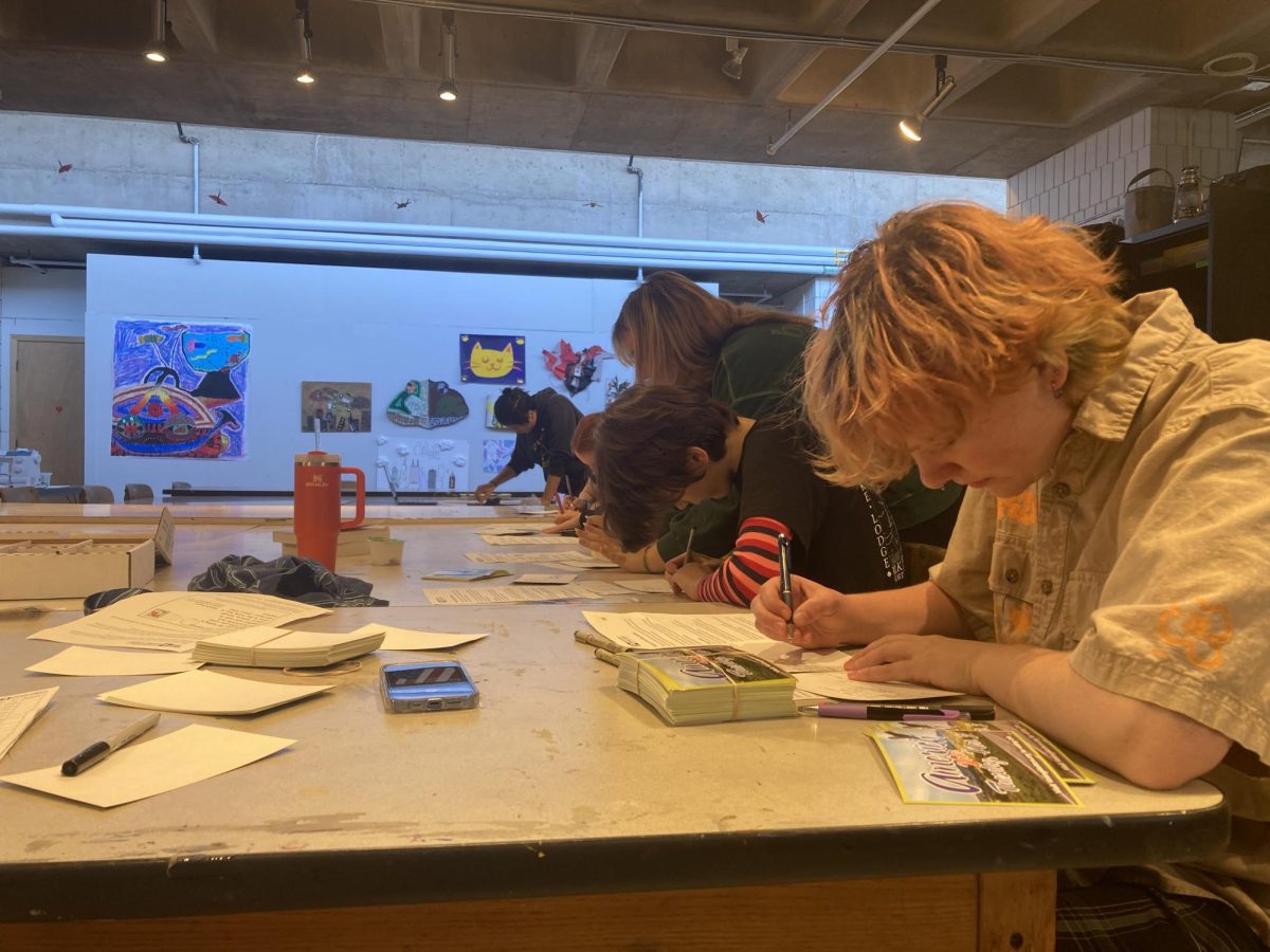 Junior Echo Dayton hosted a postcard writing event on Monday and Thursday. The postcards will be sent to residents of swing states to encourage voter participation in the upcoming elections on Nov. 5.