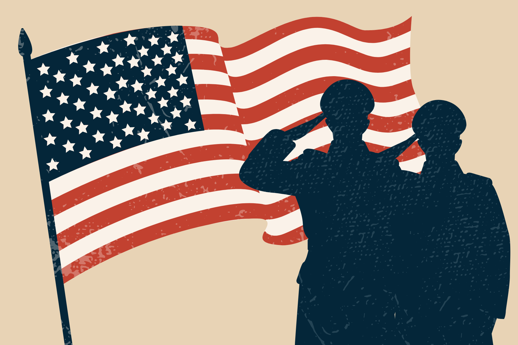 SALUTE OUR TROOPS. Celebrate the Veterans of SPA and beyond. (Lucy Thomas via Canva: Sparklestroke)