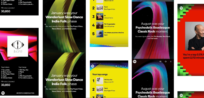 Since 2016, the Swedish music streaming platform Spotify has created a personalized recap of users’ listening habits. It calculates each user’s top songs, artists and listening minutes, presenting the results in a distinct and uniquely recognizable format.