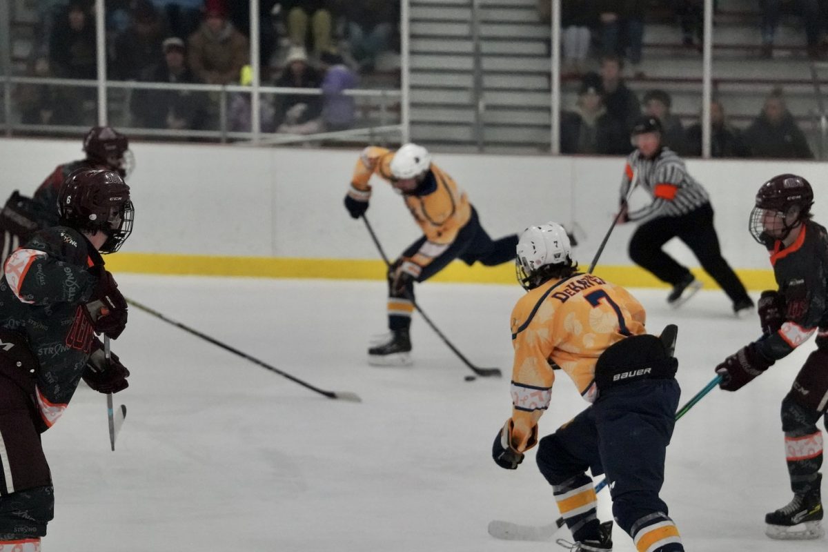 OPEN FOR A PASS. Senior Jack DeHaven from Minnehaha follows the puck to be open for a pass.
