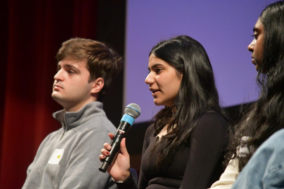 LESSONS LEARNED. Senior Cerena Karmaliani joins the student panel to talk about her experience volunteering in other countries. 