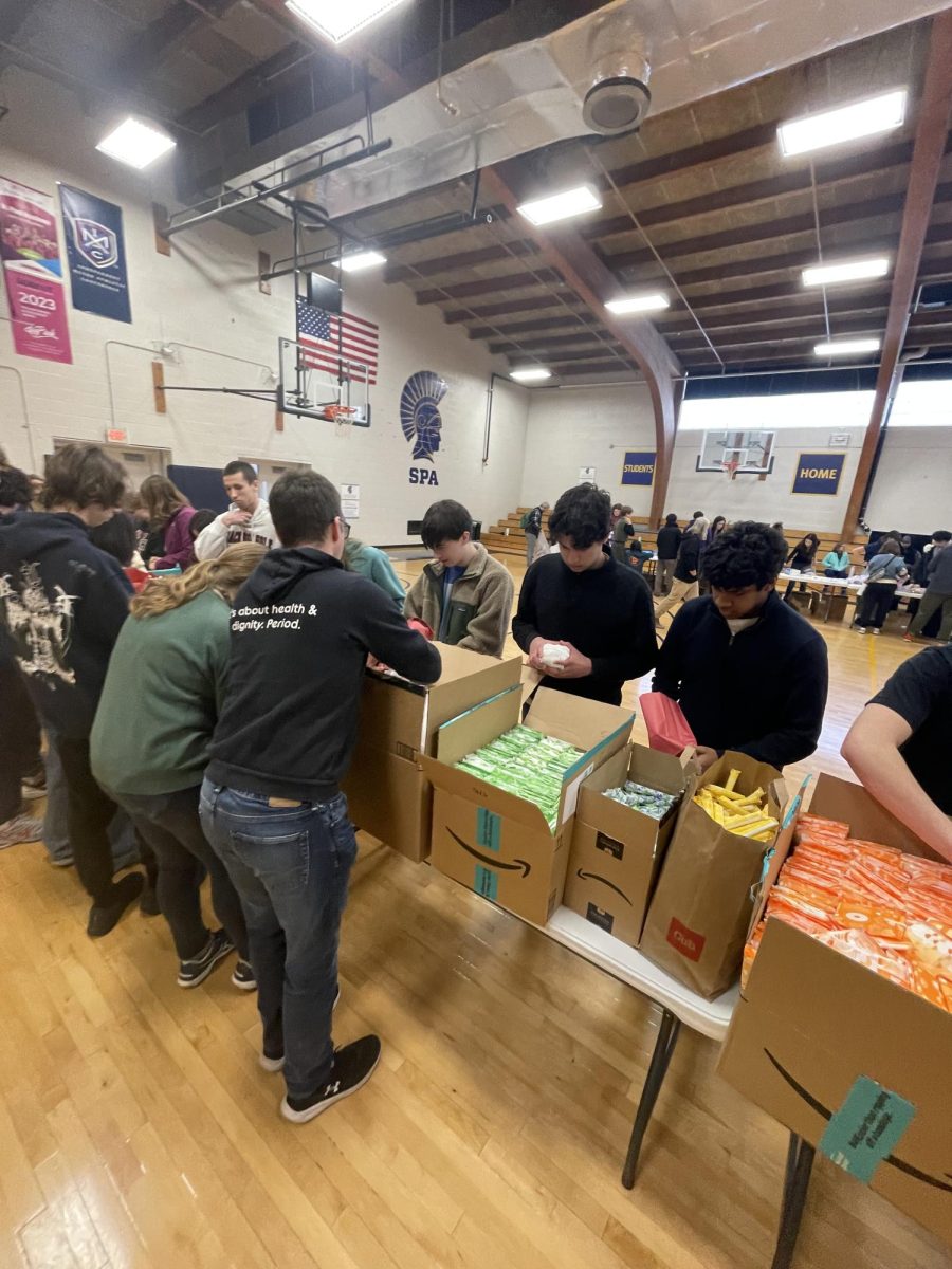 DONATIONS NEEDED. The menstrual care packages included tampons, pads and flushable wipes, which USC collected through donations from students. 