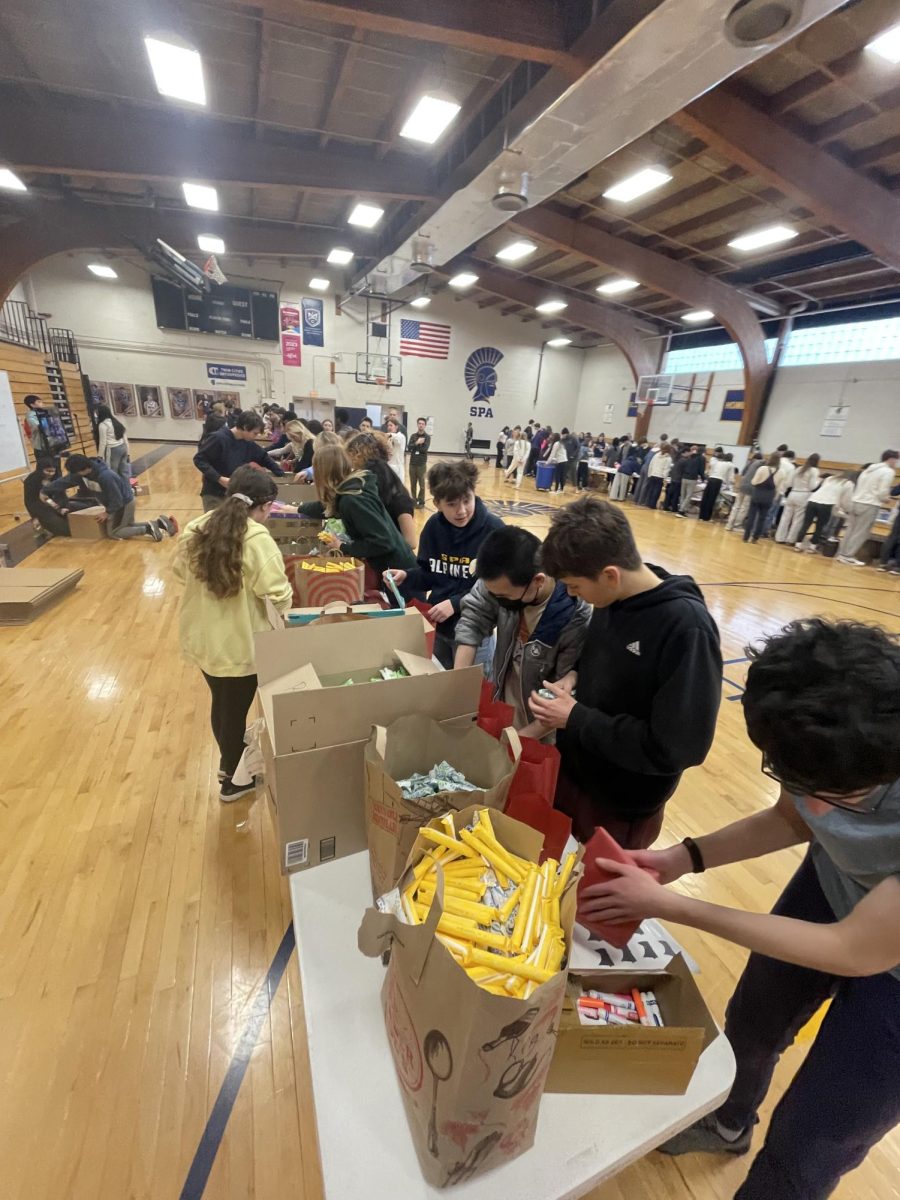 PERIOD PACKAGES. Students packed care packages for Period Kits MN, an organization that sends menstrual products for women in need. 
