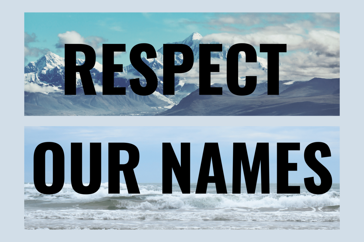 RESPECT OUR NAMES. Names are important– they represent who we are. Although Trump's actions may have been politically motivated attention grabs, they have harmful consequences. (Made with Canva using images from Kamchatka and Christine_Kohler)