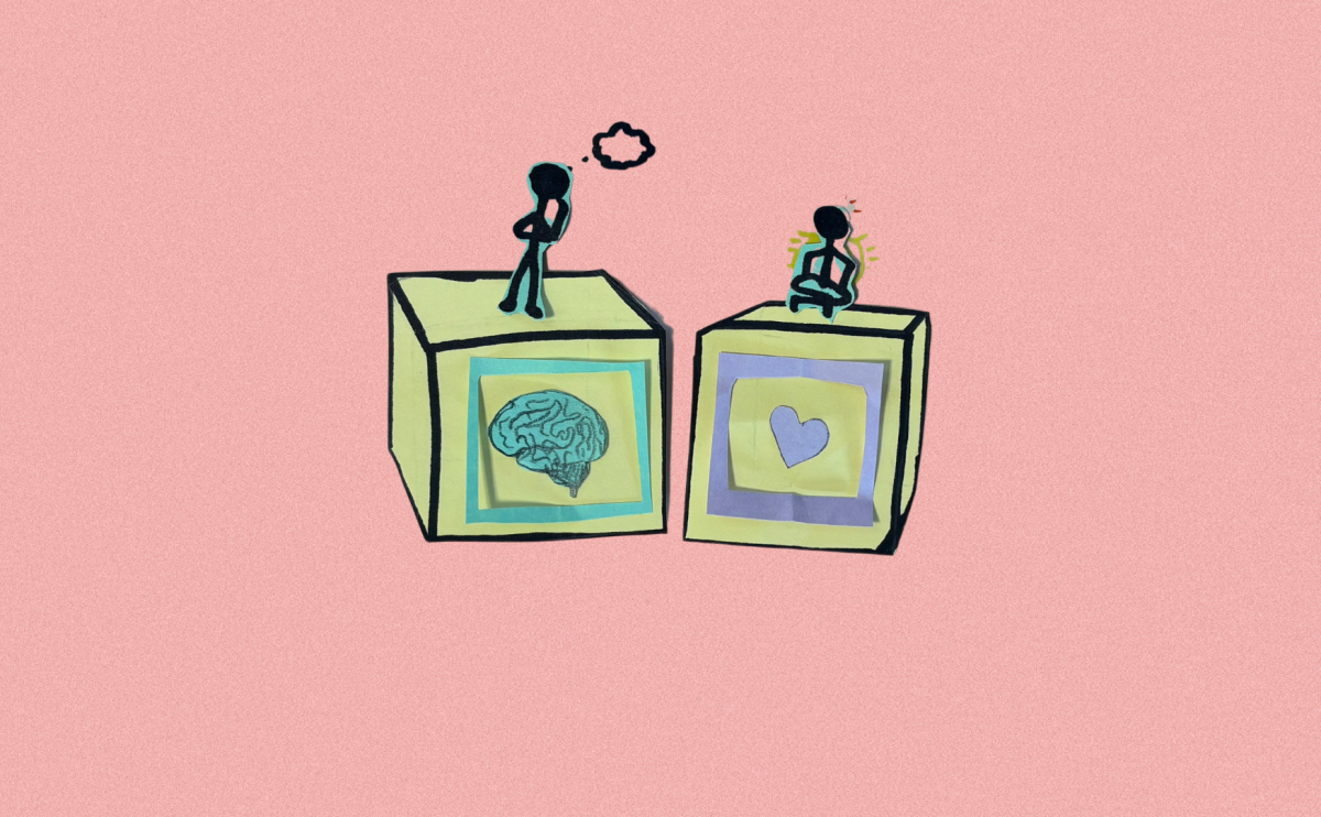 THINKING AND FEELING. Intelligence quotient (EQ) tries to measure a person's cognitive ability, such as learning languages and problem solving. Emotional quotient tries to measure aspects of emotional management, such as social skills and relationship management.