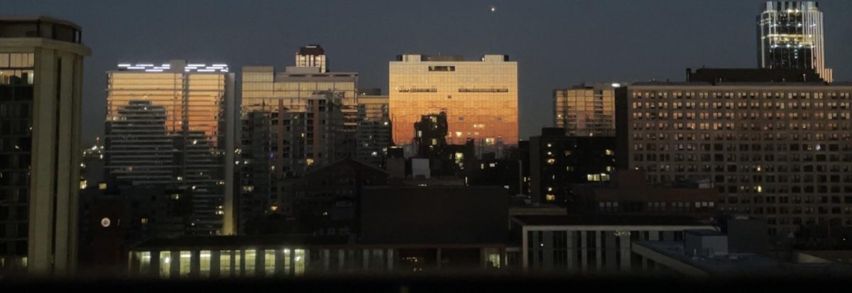 COVERING CHICAGO. Ninth-grader Senetneb Theba took photos of the Chicago city skyline at dusk. (Submitted photo: Senetneb Theba).