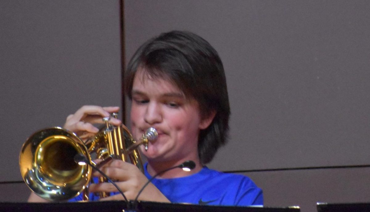 SOLO AFTER SOLO. Freshman Ronan Keel performed many trumpet solos during the cabaret.