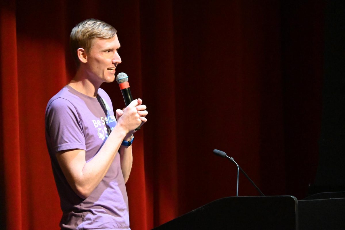 AWARENESS. Erik Williams informed the audience about seizures and how to recognize them. 