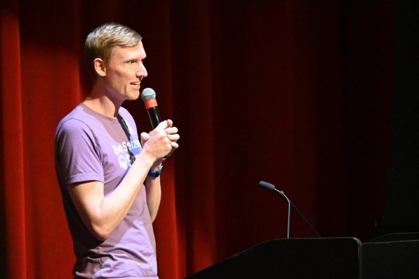 AWARENESS. Erik Williams informed the audience about seizures and how to recognize them. 