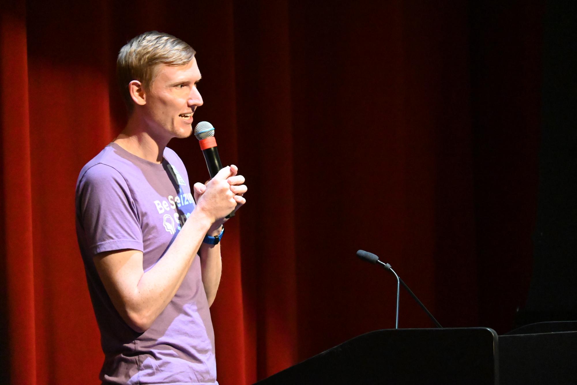 AWARENESS. Erik Williams informed the audience about seizures and how to recognize them. 