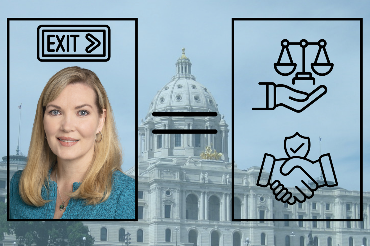ACCOUNTABILITY. Mitchell needs to go. Accountability should start before the court date because the democratic system cannot be preserved if politicians are not role models of lawful behavior. (Made with Canva using images from Canva Wireframes, Heni Silvia, codenamerahul, smaicons, and Handicon)
