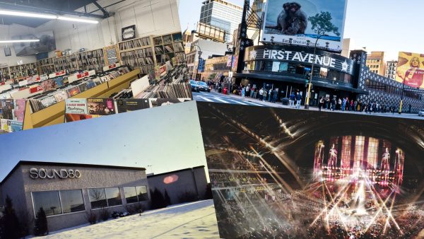 HISTORIC SPOTS. Cheapo Records, First Avenue, Sound 80 Studios and The Armory remain some of Minnesota's most historic musical locations (Fair use images from Orfield Labs (bottom left), First Avenue X account (top right), The Armory official website (bottom right)). 
