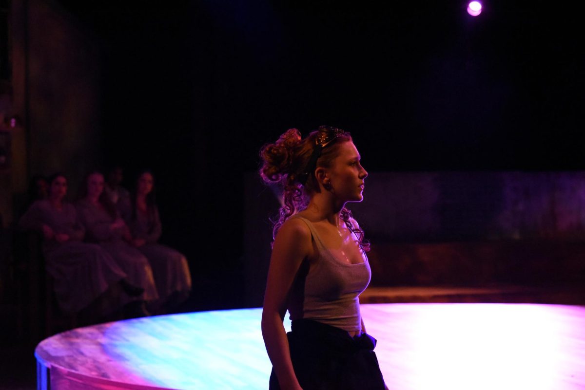 FLOWERS. Although she is losing her memory, Eurydice (Maddie Pierce) recalls a far-away moment when she was with her lover, Orpheus (Coda Wilson). 