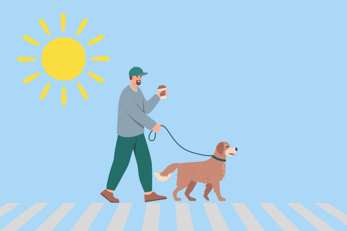 NATURES BENEFIT. Spending time outdoors this spring will greatly benefit overall mood. (Illustration by Audrey Jansen using Canva elements) 