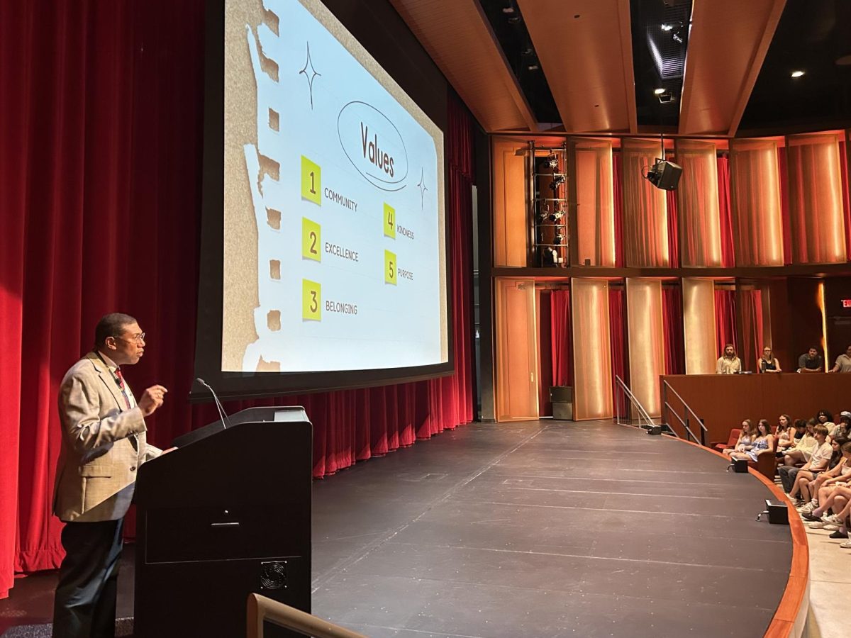 The upper school gathered in the Huss Auditorium, kicking off the school year. 