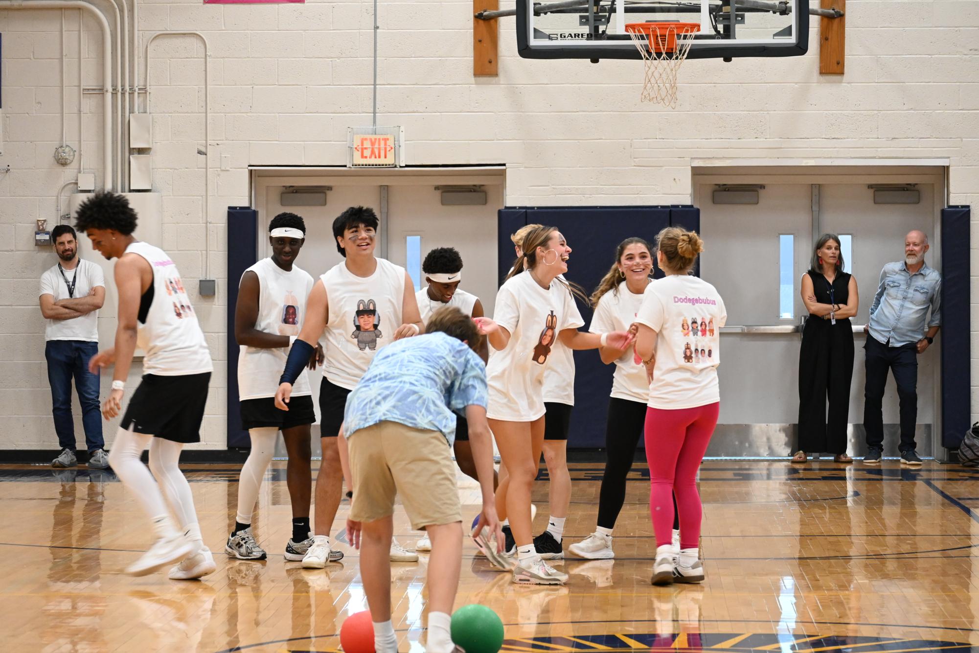 SWEET VICTORY. Dodgebubus celebrate their victory in the senior bracket.