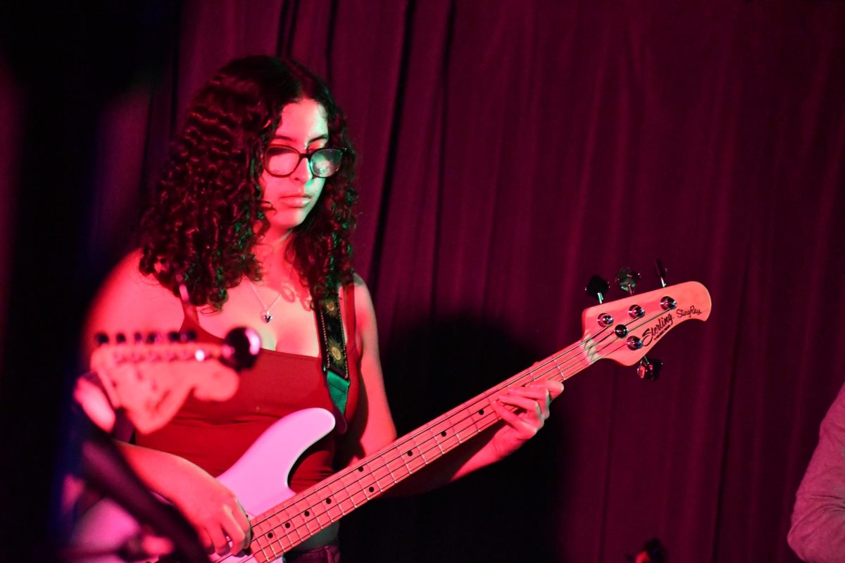 BASSIST. Lipstick Rush's, senior Francis Matthews plays the bass.